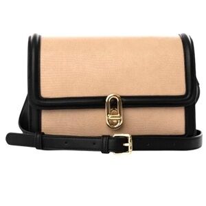Jules Kae Mia Crossbody Bag Blush Lizard & Black Vegan NWT Minimalist Classic